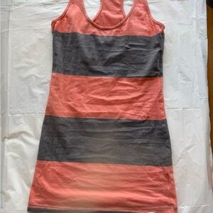 Vans‎ Coral and Gray Striped Mini Dress